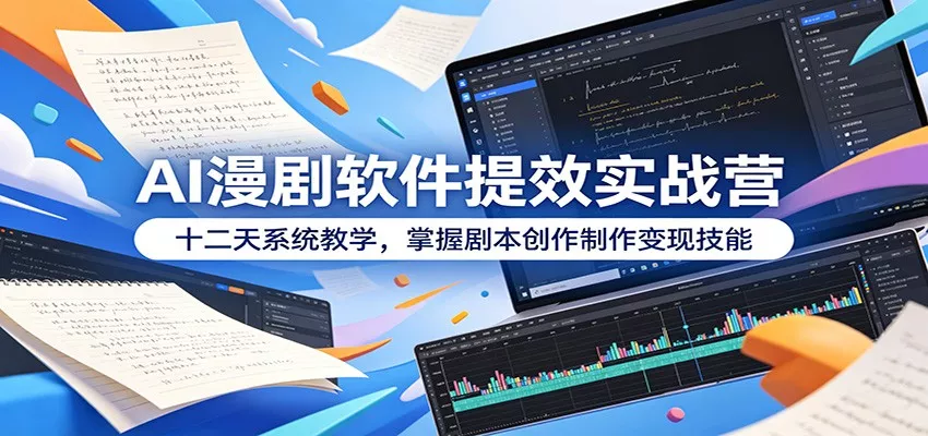AI漫剧软件提效实战营：十二天系统教学，掌握剧本创作制作变现技能 - 网创在线