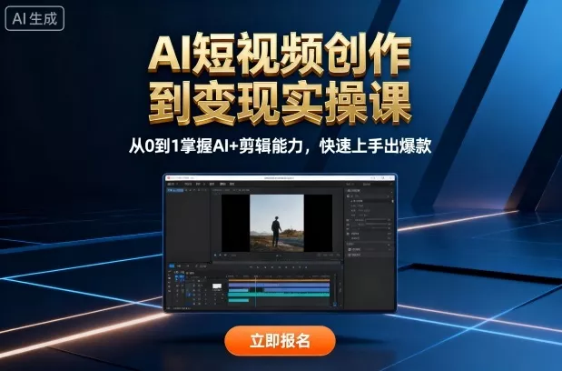 AI短视频创作到变现实操课，从0到1掌握AI+剪辑能力，快速上手出爆款(更新10月) - 网创在线