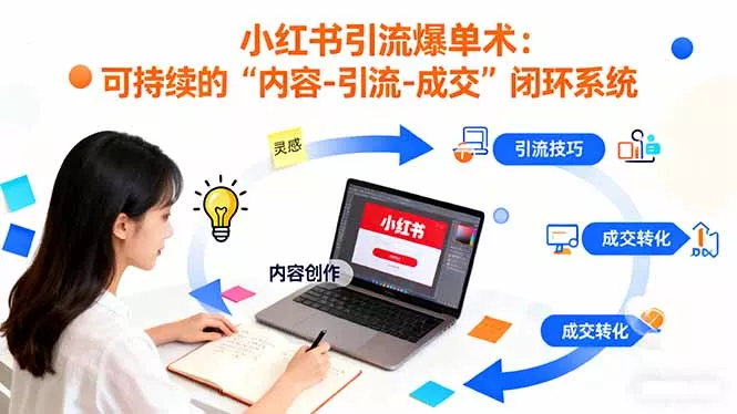 小红书引流爆单术：构建一套低成本 可持续的“内容-引流-成交”闭环系统 - 网创在线