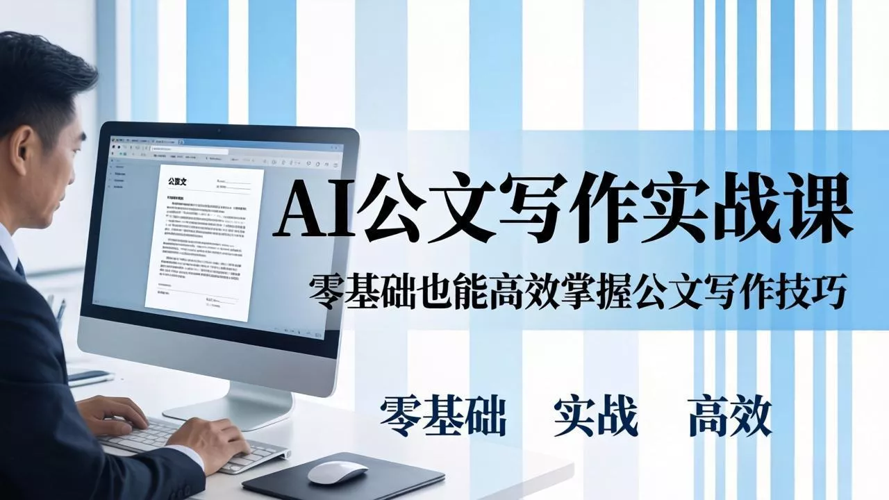 AI 公文写作实战课:零基础掌握格式规范与 5 大文种,用 AI 高效写出合格材料 AI 公文写作实战课:零基础掌握格式规范与 5 大文种,用 AI 高效写出合格材料