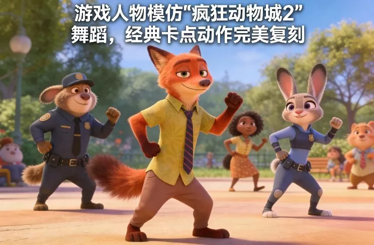 游戏人物模仿“疯狂动物城2”舞蹈，经典卡点动作完美复刻 - 网创在线