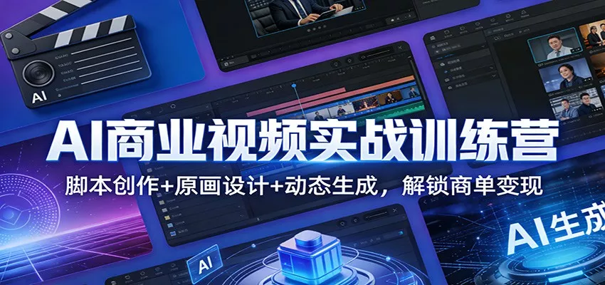 AI商业视频实战训练营：脚本创作+原画设计+动态生成，解锁商单变现 - 网创在线