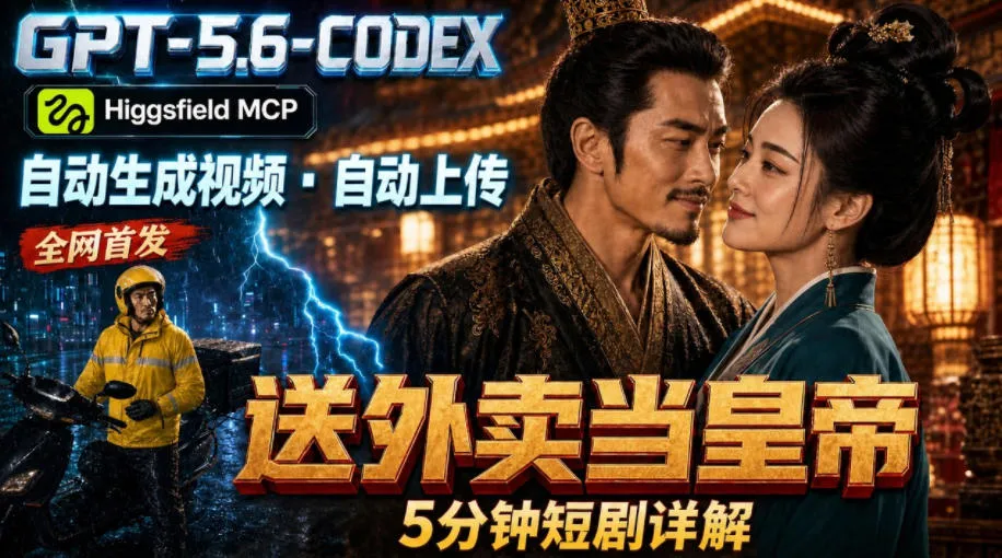 GPT-5.6 Codex+Higgsfield MCP:一条指令生成5分钟短剧并自动上传YouTube(油管) - 网创在线