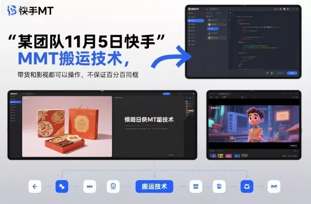 某团队11月5日快手MT搬运技术，带货和影视都可以操作，不保证百分百同框，自测 - 网创在线