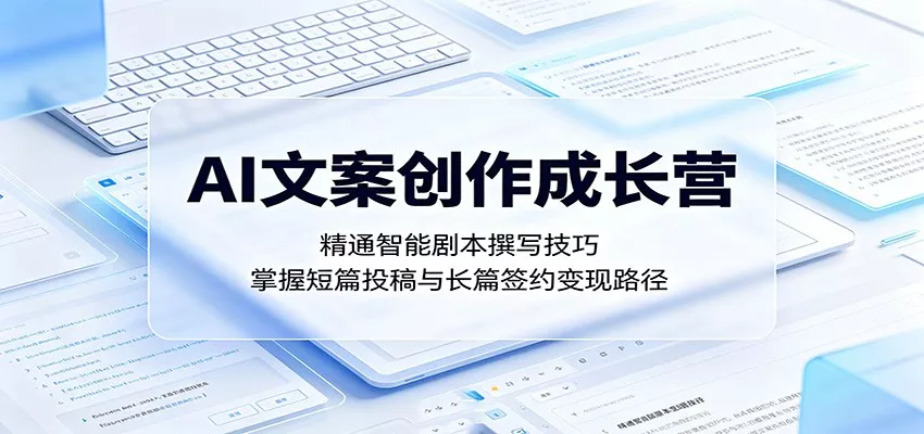 AI文案创作成长营：精通智能剧本撰写技巧，掌握短篇投稿与长篇签约变现路径 - 网创在线
