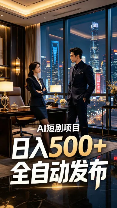 快手AI短剧自动发布，矩阵批量运营变现，轻资产副业项目，日入500+【揭秘】 - 网创在线