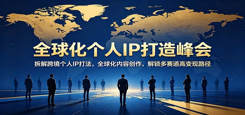 全球化个人IP打造峰会：拆解跨境个人IP打法，全球化内容创作，解锁多赛道高变现路径 - 网创在线