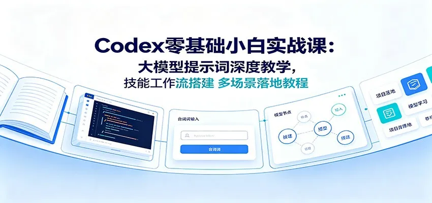 Codex零基础小白实战课：大模型提示词深度教学，技能工作流搭建多场景落地教程 - 网创在线