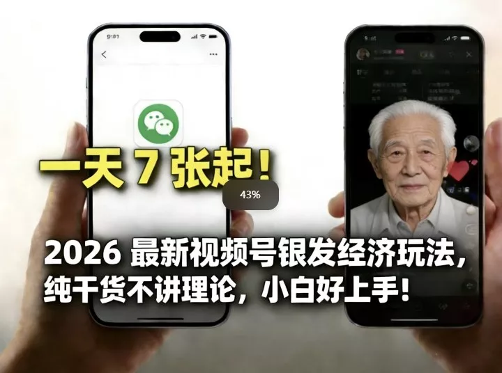 2026最新视频号银发经济玩法，轻松每天7张起，小白也可做 - 网创在线