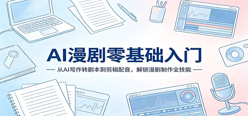 AI漫剧零基础入门：从AI写作转剧本到剪辑配音，解锁漫剧制作全技能 - 网创在线