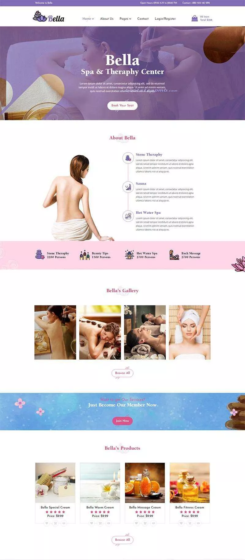 Bootstrap响应式Spa养生馆电商网站html模板 - 网创在线