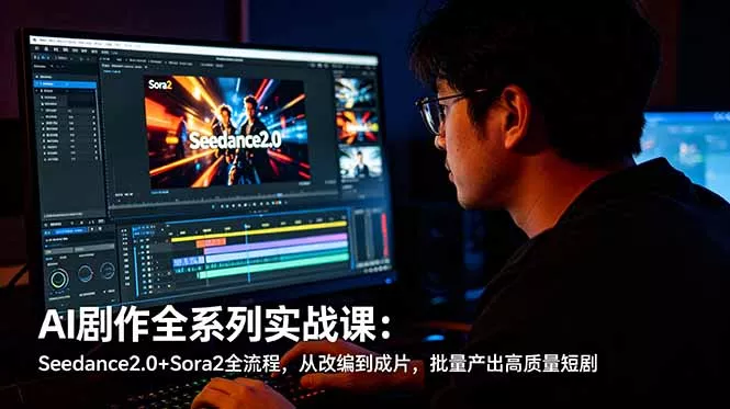 AI剧作全系列实战课：Seedance2.0+Sora2全流程，从改编到成片，批量产出高质量短剧 - 网创在线