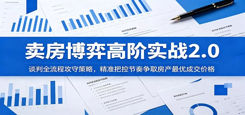卖房博弈高阶实战2.0：谈判全流程攻守策略，精准把控节奏争取房产最优成交价格 - 网创在线