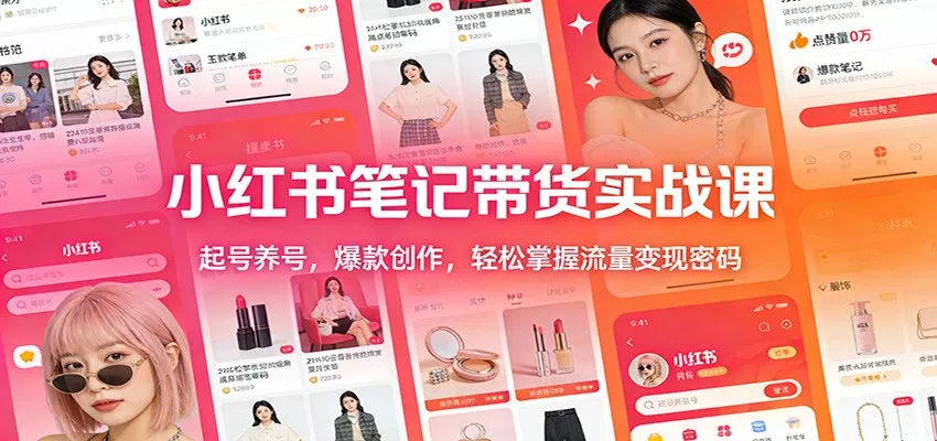 小红书笔记带货实战课：起号养号，爆款创作，轻松掌握流量变现密码 - 网创在线