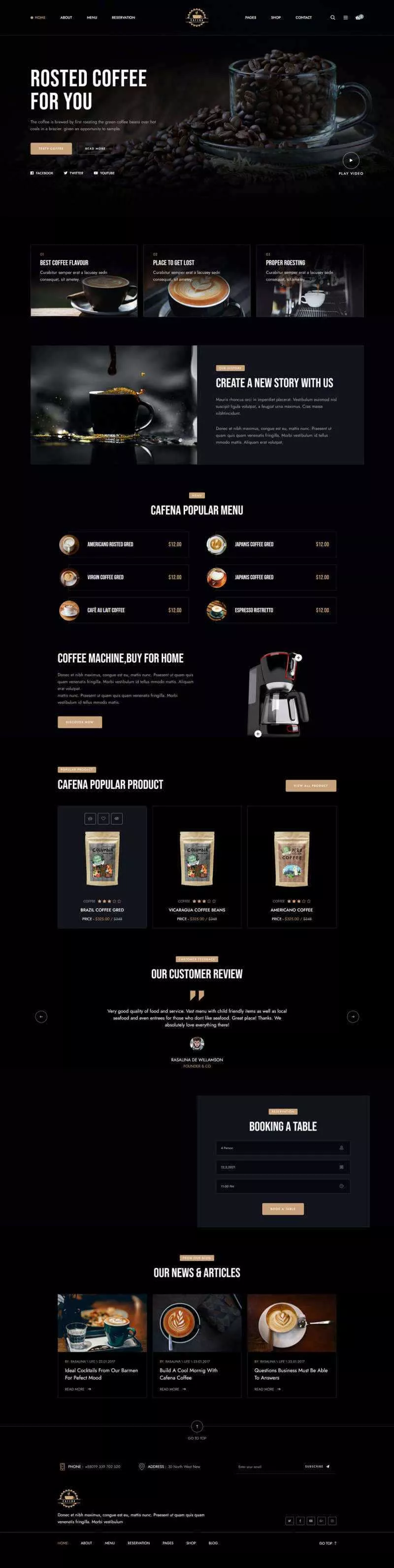 响应式咖啡奶茶店铺HTML5电商销售模板 - 网创在线