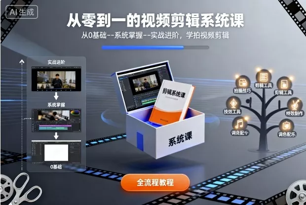从零到一的视频剪辑系统课，从0基础–系统掌握–实战进阶，学拍视频剪辑 - 网创在线