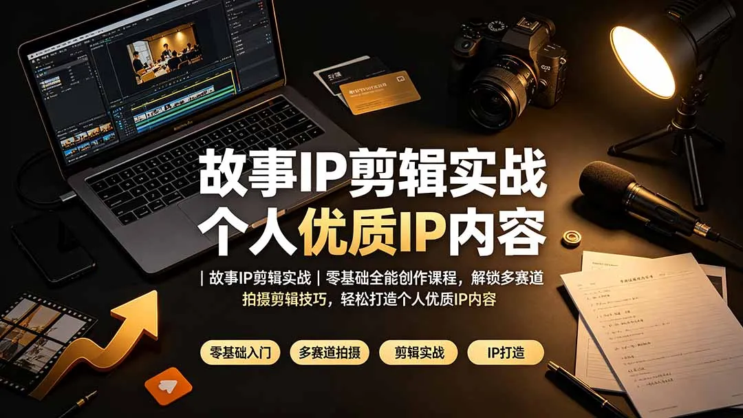 故事IP剪辑实战|零基础全能创作课程,解锁多赛道拍摄剪辑技巧,轻松打造个人优质IP内容 - 网创在线