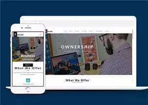 简洁企业服务执行动态HTML网页模板下载 - 网创在线