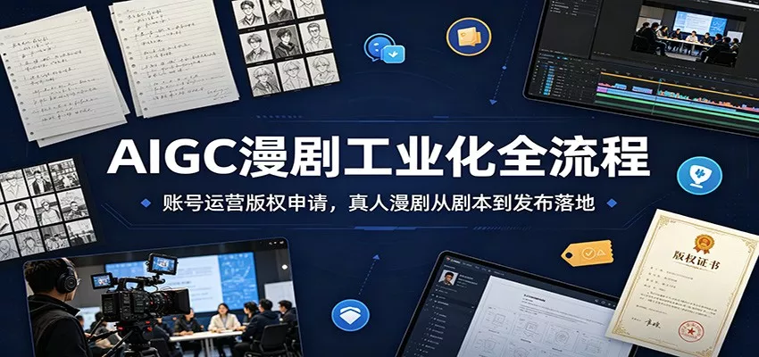 AIGC漫剧工业化全流程：账号运营版权申请，真人漫剧从剧本到发布落地 - 网创在线