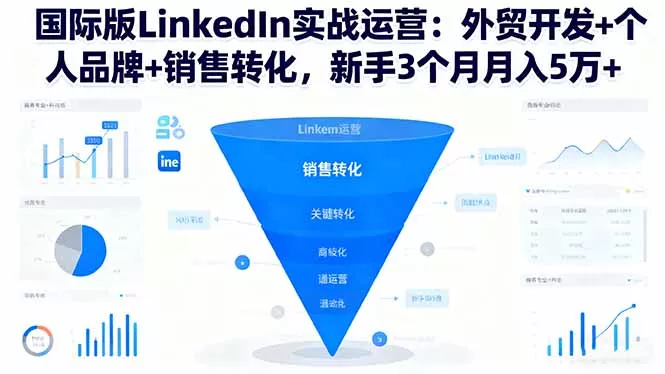 国际版LinkedIn实战运营：外贸开发+个人品牌+销售转化，新手3个月月入5万+ - 网创在线