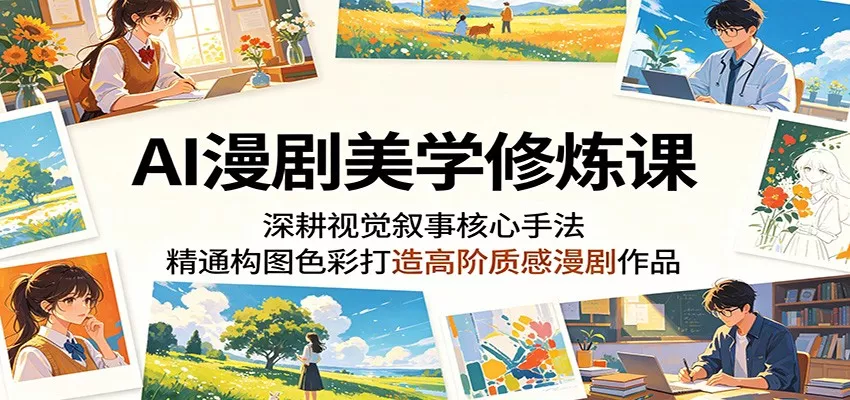 AI漫剧美学修炼课：深耕视觉叙事核心手法，精通构图色彩打造高阶质感漫剧作品 - 网创在线