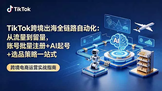 TikTok跨境出海全链路自动化：从流量到留量，账号批量注册+AI起号+选品策略一站式 - 网创在线