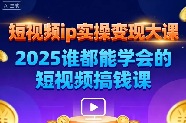 短视频ip实操变现大课，7月26-27日广州站线下课，2025谁都能学会的短视频搞钱课 - 网创在线