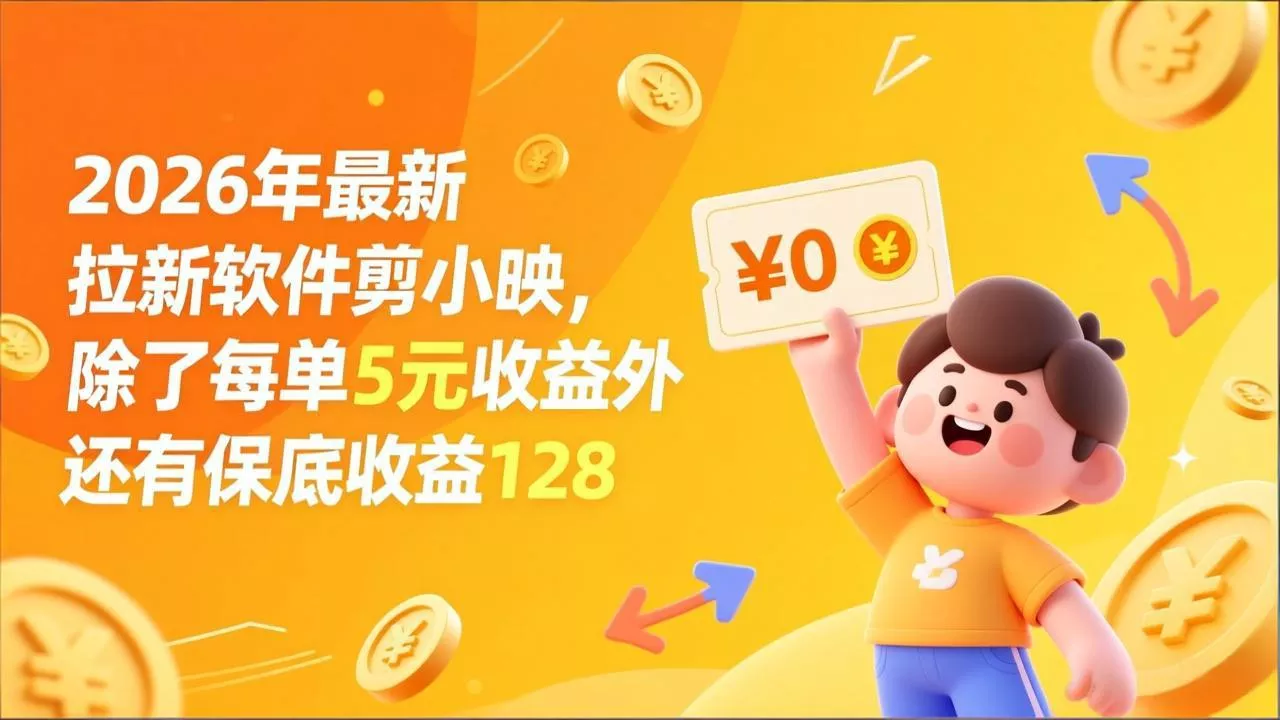 最新拉新软件剪小映，除了每单5元收益外还有保底收益128 - 网创在线