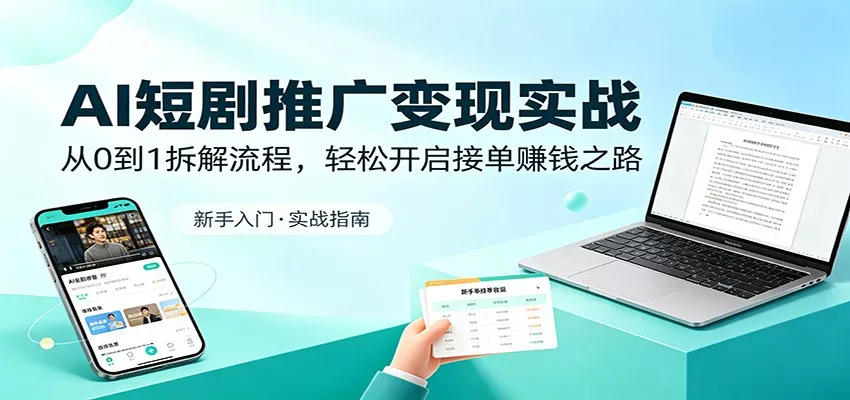 AI短剧推广变现实战：从0到1拆解流程，轻松开启接单赚钱之路 - 网创在线