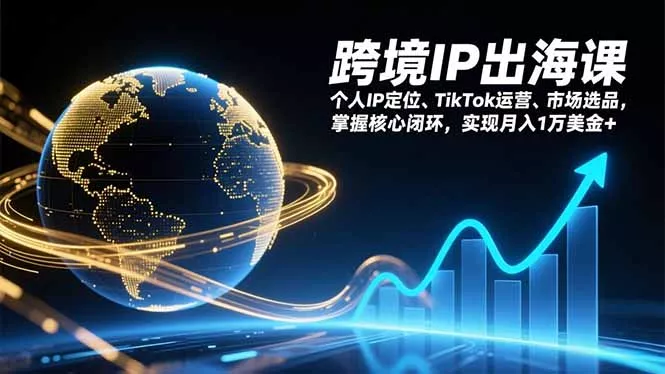 跨境IP出海课，个人IP定位、TikTok运营、市场选品，掌握核心闭环，实现月入1万美金+ - 网创在线