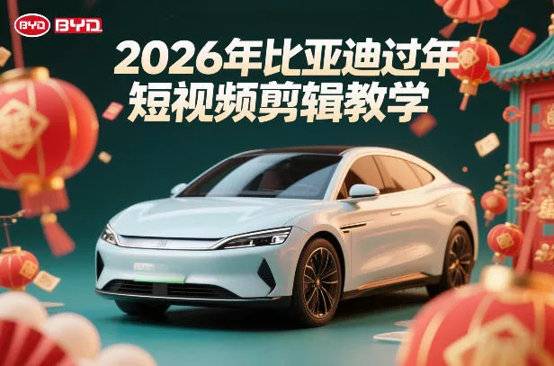 比亚迪过年短视频剪辑教学，车企短视频过年剪辑方案 - 网创在线