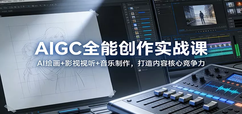 AIGC全能创作实战课：AI绘画+影视视听+音乐制作，打造内容核心竞争力 - 网创在线