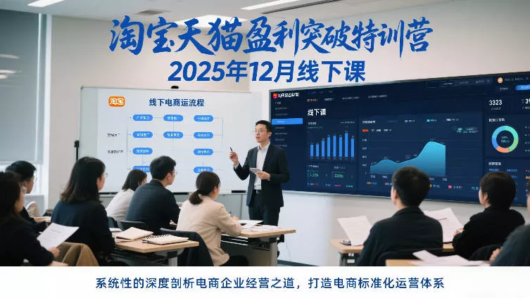 淘宝天猫盈利突破特训营25年12月线下课，系统性的深度剖析电商企业经营之道，打造电商标准化运营体系 - 网创在线