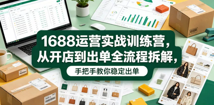 1688运营实战训练营，从开店到出单全流程拆解，手把手教你稳定出单(更新0620) - 网创在线