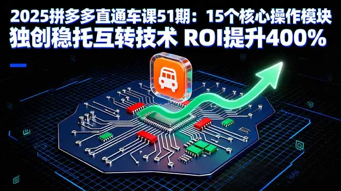 2025拼多多直通车课51期：15个核心操作模块 独创稳托互转技术 ROI提升400% - 网创在线