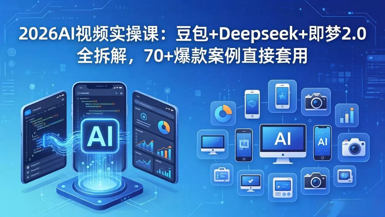 2026AI视频实操课：豆包+Deepseek+即梦2.0全拆解，70+爆款案例直接套用 - 网创在线
