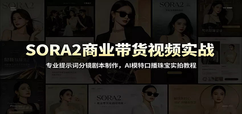 SORA2商业带货视频实战：专业提示词分镜剧本制作，AI模特口播珠宝实拍教程 - 网创在线
