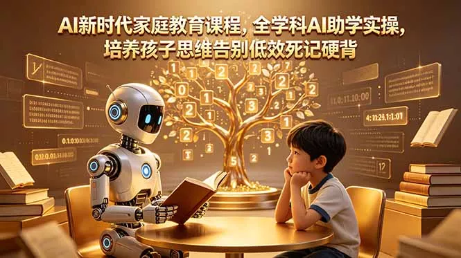 AI新时代家庭教育课程，全学科AI助学实操，培养孩子思维告别低效死记硬背 - 网创在线