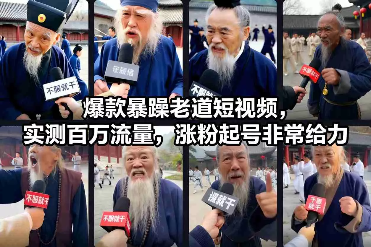爆款暴躁老道短视频，实测百万流量，涨粉起号非常给力 - 网创在线
