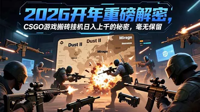2026开年重磅解密，CSGO游戏搬砖挂机日入上千的秘密，毫无保留 - 网创在线