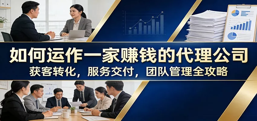 如何运作一家赚钱的代理公司：获客转化，服务交付，团队管理全攻略 - 网创在线