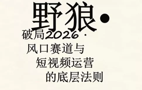 野狼团队·多平台实操运营课，覆盖AI口播、服装、好物、漫剪等热门玩法(更新4月29日) - 网创在线