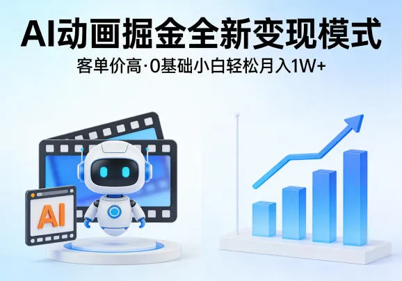 AI动画掘金全新变现模式，客单价高，0基础小白也能轻松月入1W+ - 网创在线