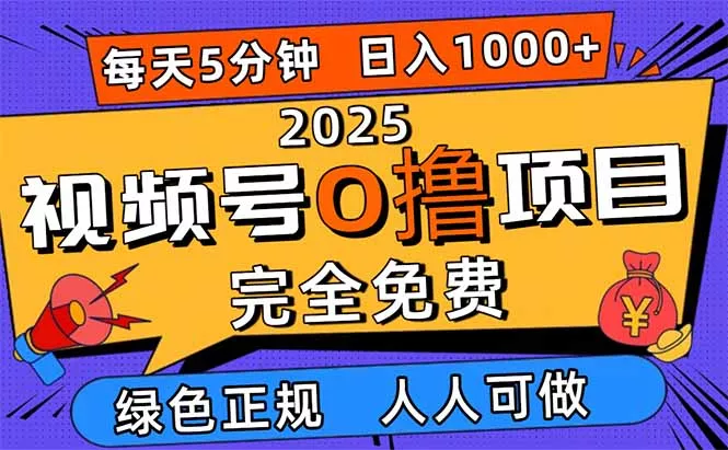 2025视频号0撸项目，5分钟一个号，日入1000+，人人可做 - 网创在线