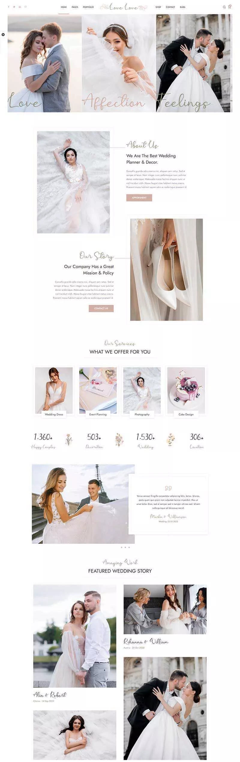 HTML5婚庆婚饰婚纱摄影服务网站html模板 - 网创在线