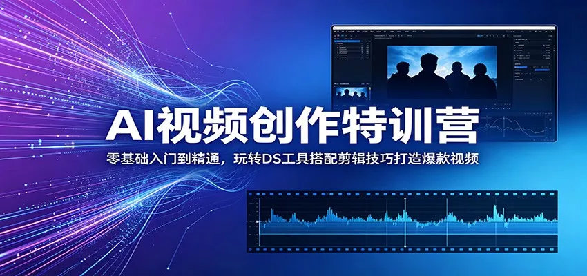 AI视频创作特训营：零基础入门到精通，玩转DS工具搭配剪辑技巧打造爆款视频 - 网创在线