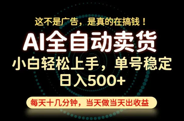 这不是广告，是真的在搞钱！当天做，当天变现，单号日入稳定500+，长期稳定可做！【揭秘】 - 网创在线