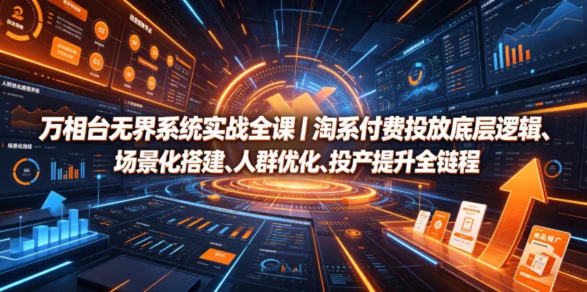 万相台无界系统实战全课｜淘系付费投放底层逻辑、场景化搭建、人群优化、投产提升全链路运营教程 - 网创在线