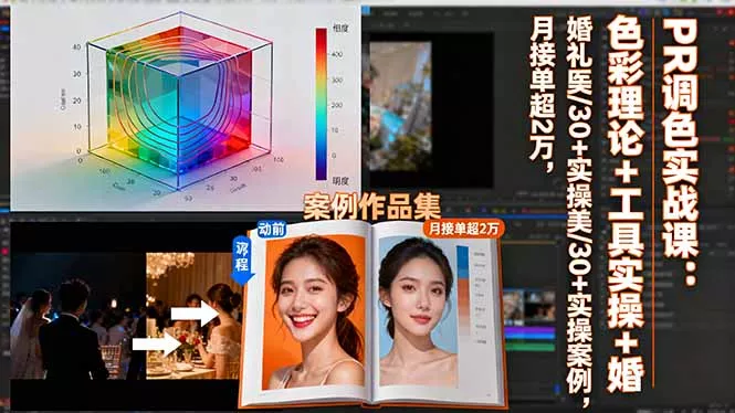 PR调色实战课：色彩理论+工具实操+婚礼医美/30+实操案例，月接单超2万 - 网创在线