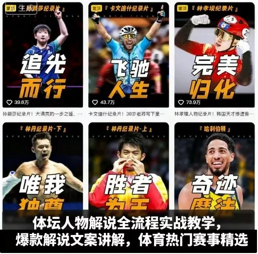体坛人物解说全流程实战教学，爆款解说文案讲解，体育热门赛事精选 - 网创在线